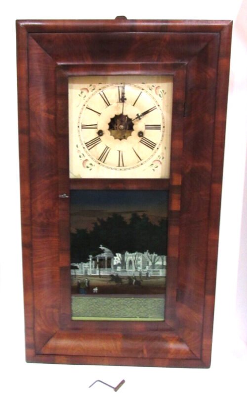 Antique E.N. Welch Ogee Weights Driven Clock 8-Day, Time/Strike (#A)