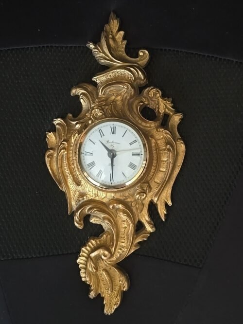 Antique French Bon Homme Brass Wall Clock Heavy, Working Vintage