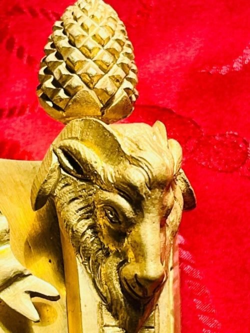 Antique French Cartel Wall Clock Gilt Bronze Louis XVI Style 19th Century