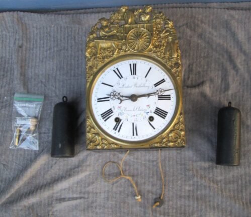 Antique French Comtoise Wag On The Wall Clock with Calendar - Untested