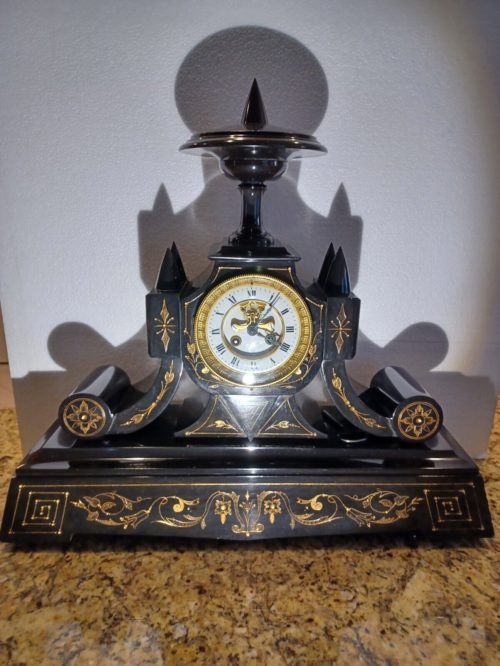 Antique French Eastlake/Victorian Large Mantle Table Clock by L Marti et C Circa