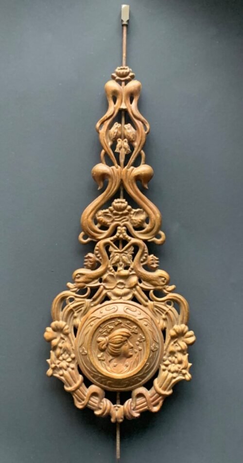Antique french german brass clock pendulum period art nouveau