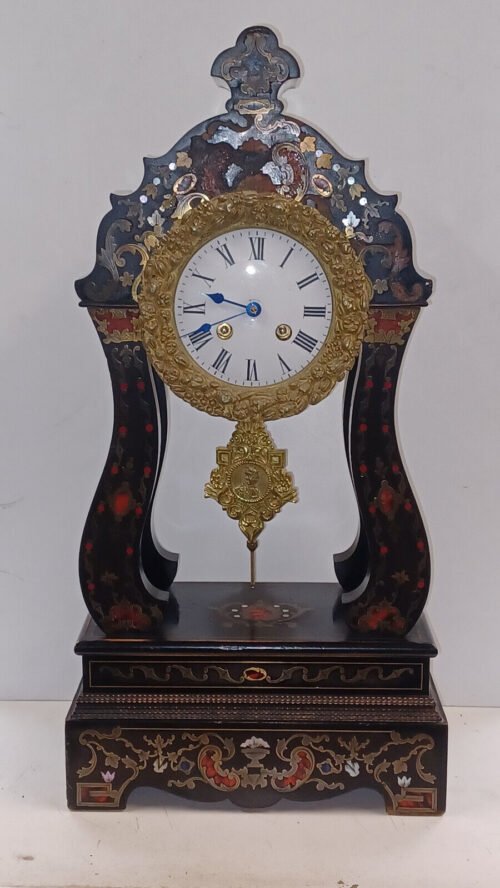 Antique French Mantel Clock with Inlay -- Japy Freres