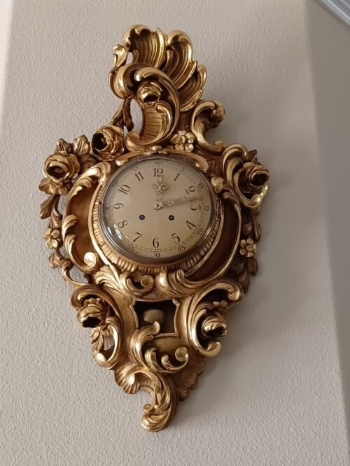 Antique FRENCH Rococo GUSTAVIAN Scandinavian Wall Clock WESTERSTRAND 1950: VIDEO