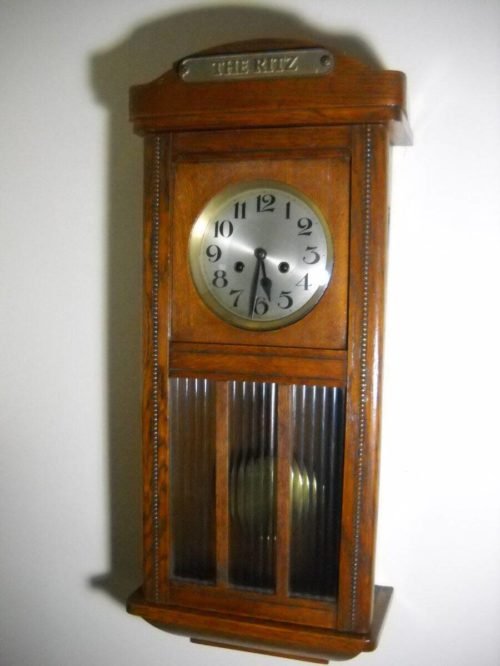 Antique German 8 Day Time and Strike The Ritz Wall Clock Working