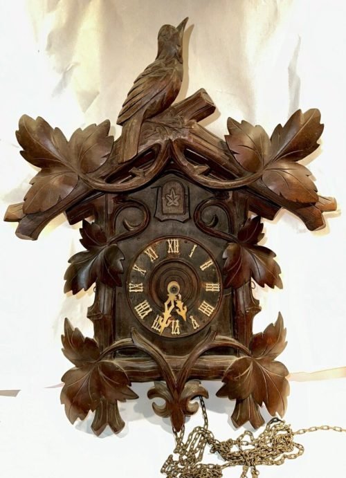 Antique German Black Forest Cuckoo Wall Clock By Gebrunder Kuner