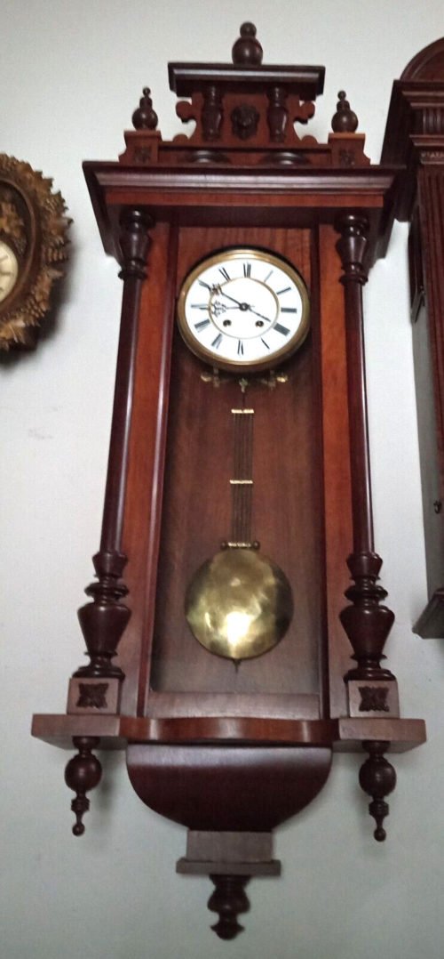 Antique German Lenzkirch Vienna Regulator Wall Clock 15 Day, Time/Strike