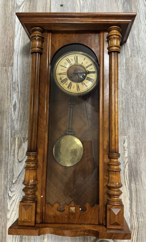 Antique German Schlenker DR Patent 147023 Wall Clock. Needs Serviced