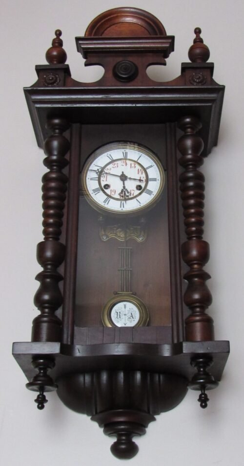 Antique German Vienna Regulator Wall Clock 8-Day, Time/Strike