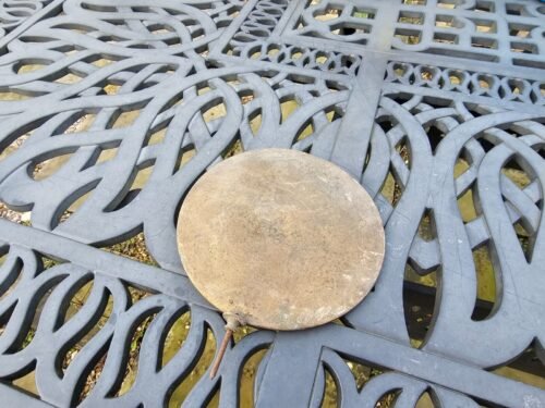 Antique German vienna wall clock large brass faced pendulum bob clockmakers 5.5"