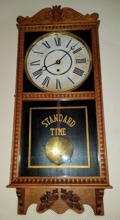 Antique Gilbert "Observatory" Store Regulator Wall Clock 8-Day Timepiece