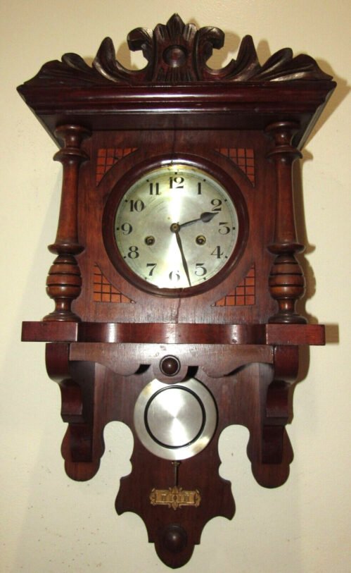 Antique Gustav Becker "Free Swinger" Wall Clock 8-Day, Time/Strike, Key-wind