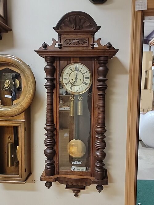 Antique Gustav Becker German 2 Weight Wall Clock