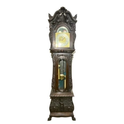Antique Horner and Tiffany-Durfee Carved Grandfather Clock #22074