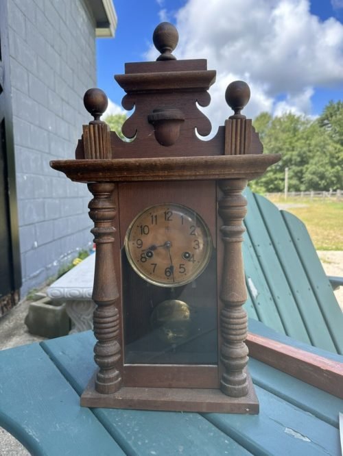 Antique junghans wood carved clock Mantle/Shelf Clock