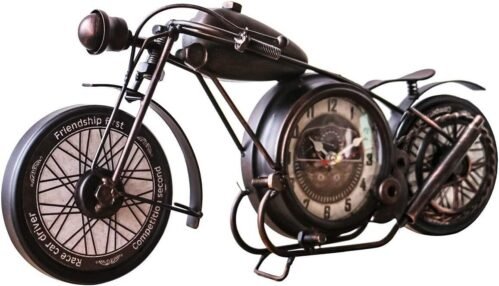Antique Metal Motorcycle Art Wall Decor Desk Clocks Non Ticking Battery,Decor.