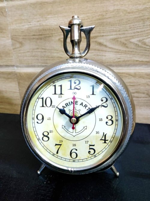 Antique Metal Table Clock Victoria Vintage Design Table Decorative Gift Item