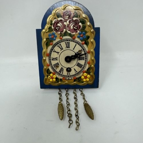 Antique Miniature Hand Painted German Clock