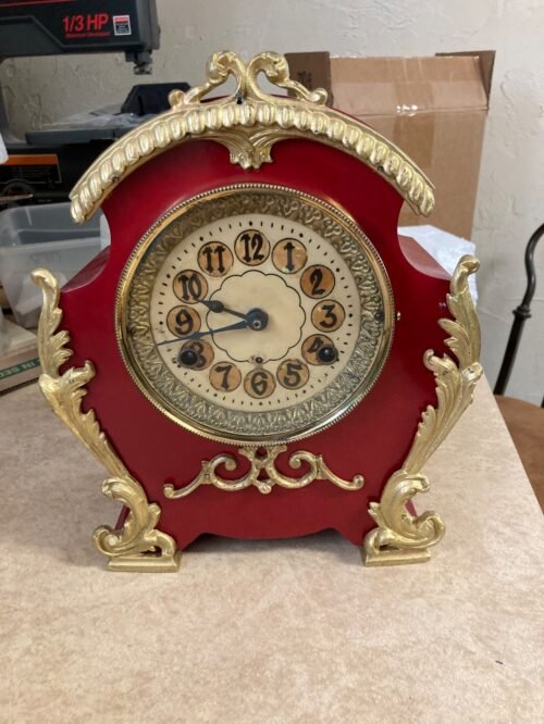 antique new haven cast iron clock
