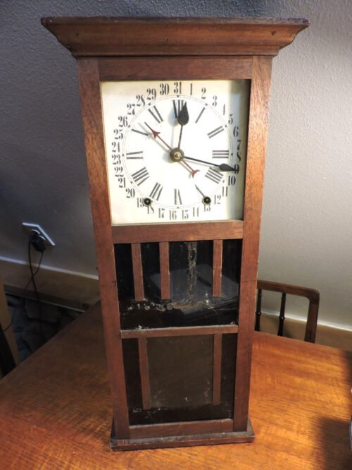 Antique New Haven Shaker Style Calendar Wall Clock PARTS OR REPAIR