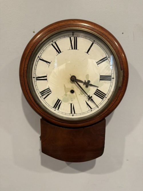 Antique New Haven Wall Clock Round 12 Inch With Key
