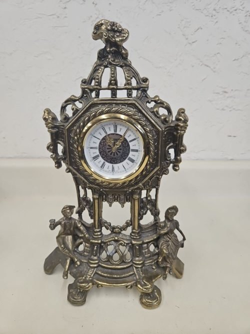 Antique Ornate Brass Table Clock. GF3