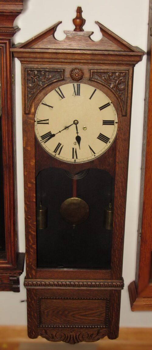 Antique Seth Thomas Weights Driven Regulator Wall Clock Big 8-Day, Time/Strike