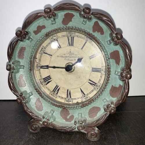 Antique Style Cast Iron AABattery Operated Hotel DeVille De Paris Table Clock