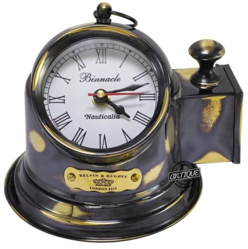 Antique Style Desk Clocks Nautical Binnacle Antique Finish Table Clock Gift Deco