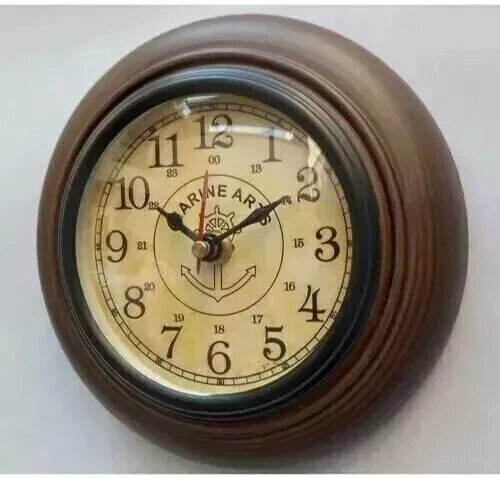 Antique Style Wood Wall Clock Small size Perfect For study room And office wall