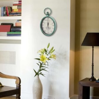 Antique Teal Oval Clock