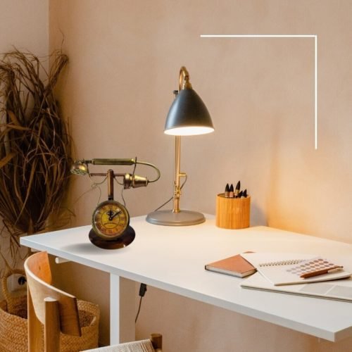 Antique Telephone Style Table Clock wrought Iron Tabletop Decor pack of 2