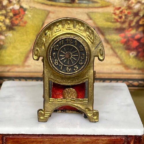 Antique Victorian Dollhouse ERHARD & SOHNE GOLD ORMOLU CLOCK Miniature Art Deco