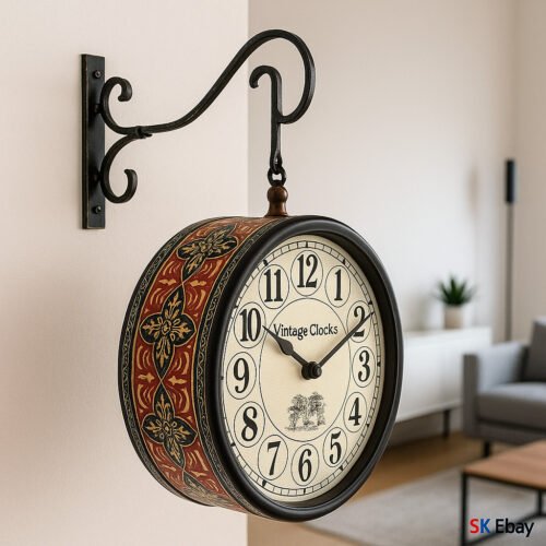 Antique Victoria Station Clock Double Sided Railway Wall Clock Home Decorative