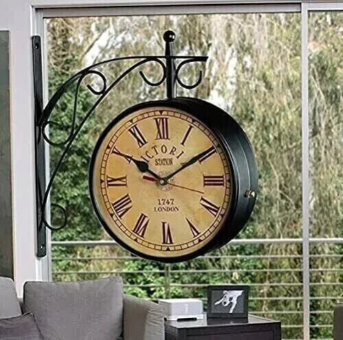 Antique Victoria Station Clock Double Sided Railway Wall Clock Home Decor & Gift 3
