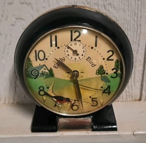 Antique Vintage Westclock Animated Mechanical Alarm Clock in Working Condition