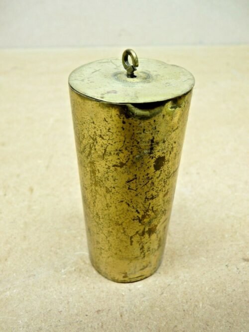 Antique Wall Clock Brass Weight w/Hook- #6