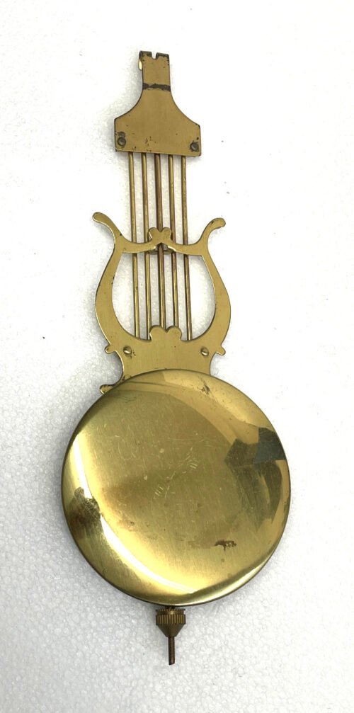 Antique Wall Clock Lyre Pendulum 8 7/8" Long