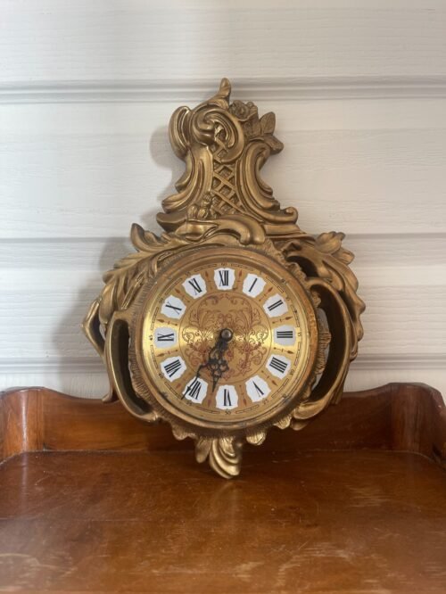 Antique Wall Clock Pendulum Gold Louis XV Rococo Style France (Brèche)