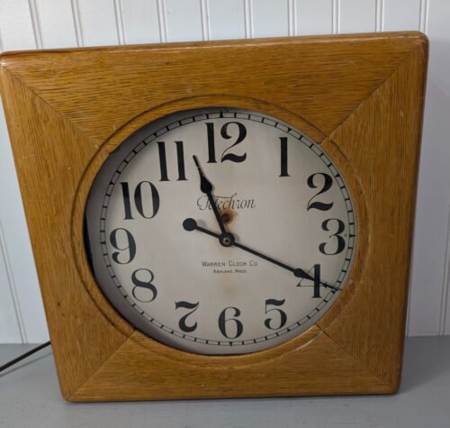 Antique Warren Telechron Oak Wook? Framed Clock Circa 1930's NO. 41922 Mass USA