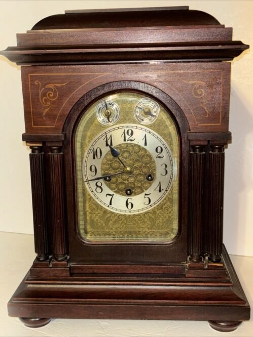 Antique Westminster Mantle Table Clock JUNGHANS B08 Circa 1900s Beveled Glass