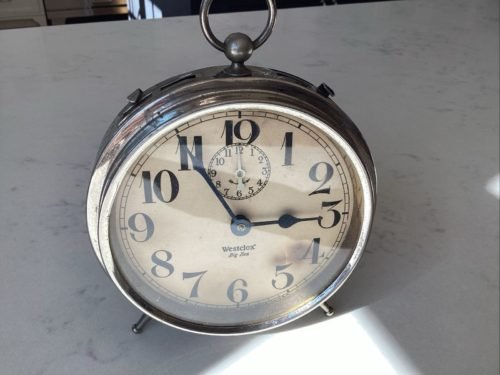 Antique Wind up Westclox Big Ben Repeat + Steady Alarm Clock 1920s Peg Leg Old