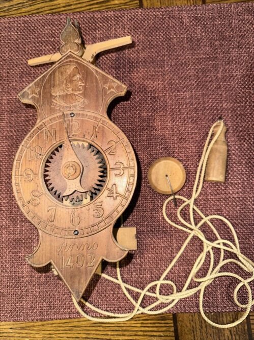 Antique Wooden Works Clock Anno 1492
