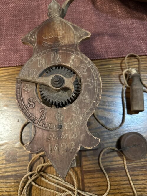 Antique Wooden Works Clock Anno 1492