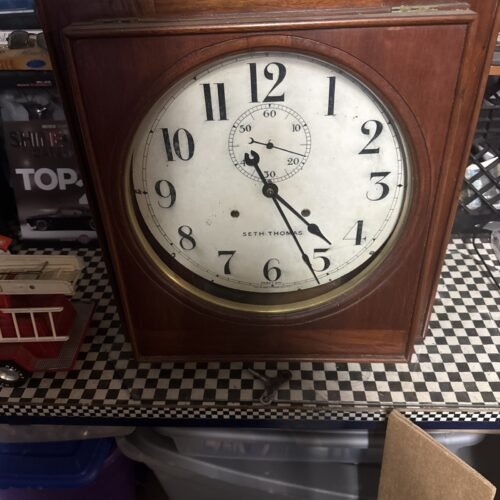 Antique Working 1920s SETH THOMAS 30 Day Gallery Lobby Regulator Wall Clock 20”T