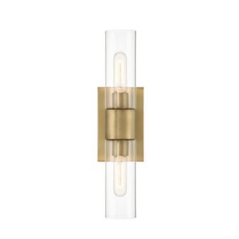 Anton 4.5 in. 2-Light Old Satin Bronze Transitional Wall Sconce with Clear...