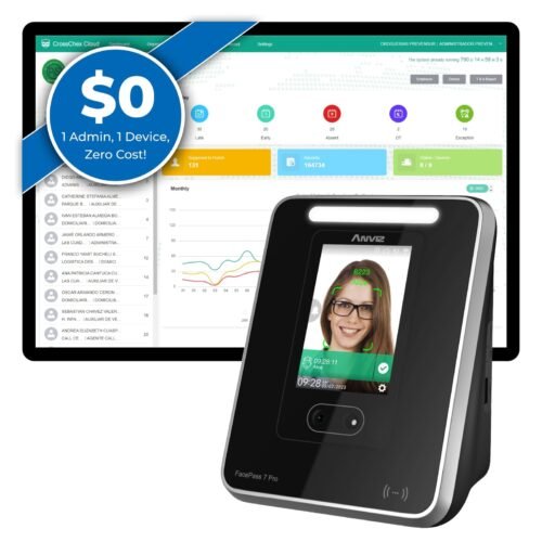 ANVIZ Time Clocks for Employees Small Business - FacePass 7 Pro Biometric Clo...