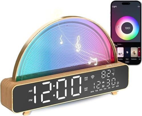 ANYPLUS White Noise Sound Machine Sunrise Alarm Clock RCNZYY01 - Gold/Wood
