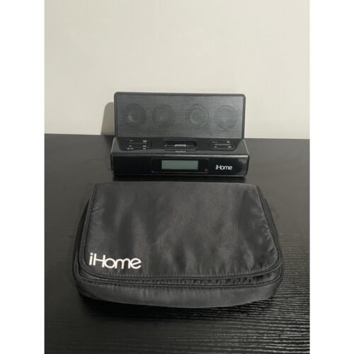 Apple iHome iH27B Black Go Alarm Clock iPod Dock Station w/ Travel Case Untested