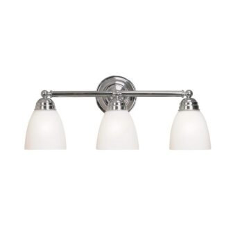 Ardmore 22.25 in. 3-Light Polished Chrome Bathroom Vanity Light Fixture with Frosted...